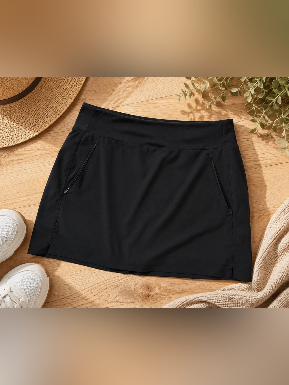 Athleta Soho Skort Black Size 10 Golf Tennis Travel Athleisure